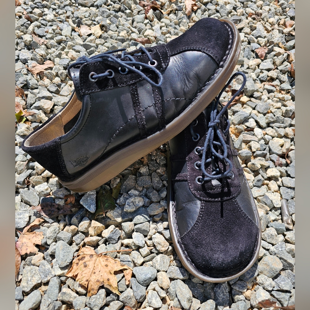 Vintage Y2K Dr Martens Black Oxford Bowling Style Leather Shoes Men 7/ Women 8